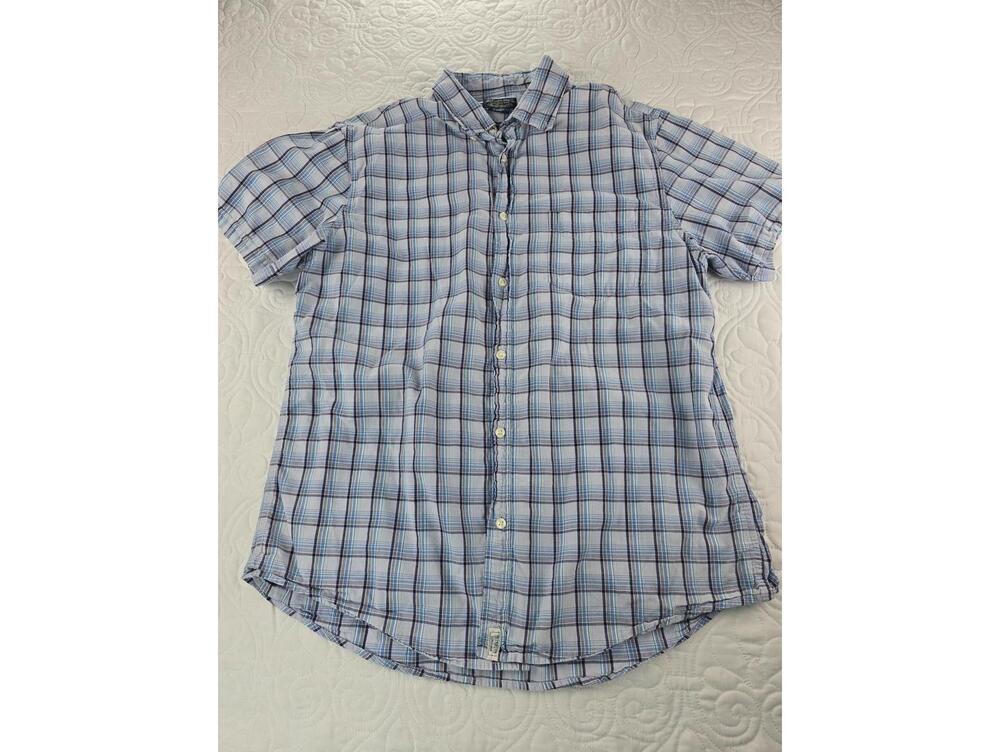 Ralph Lauren Jeans Co Blue Plaid Short Sleeve Button Up Shirt Men’s Size XL - Picture 2 of 6